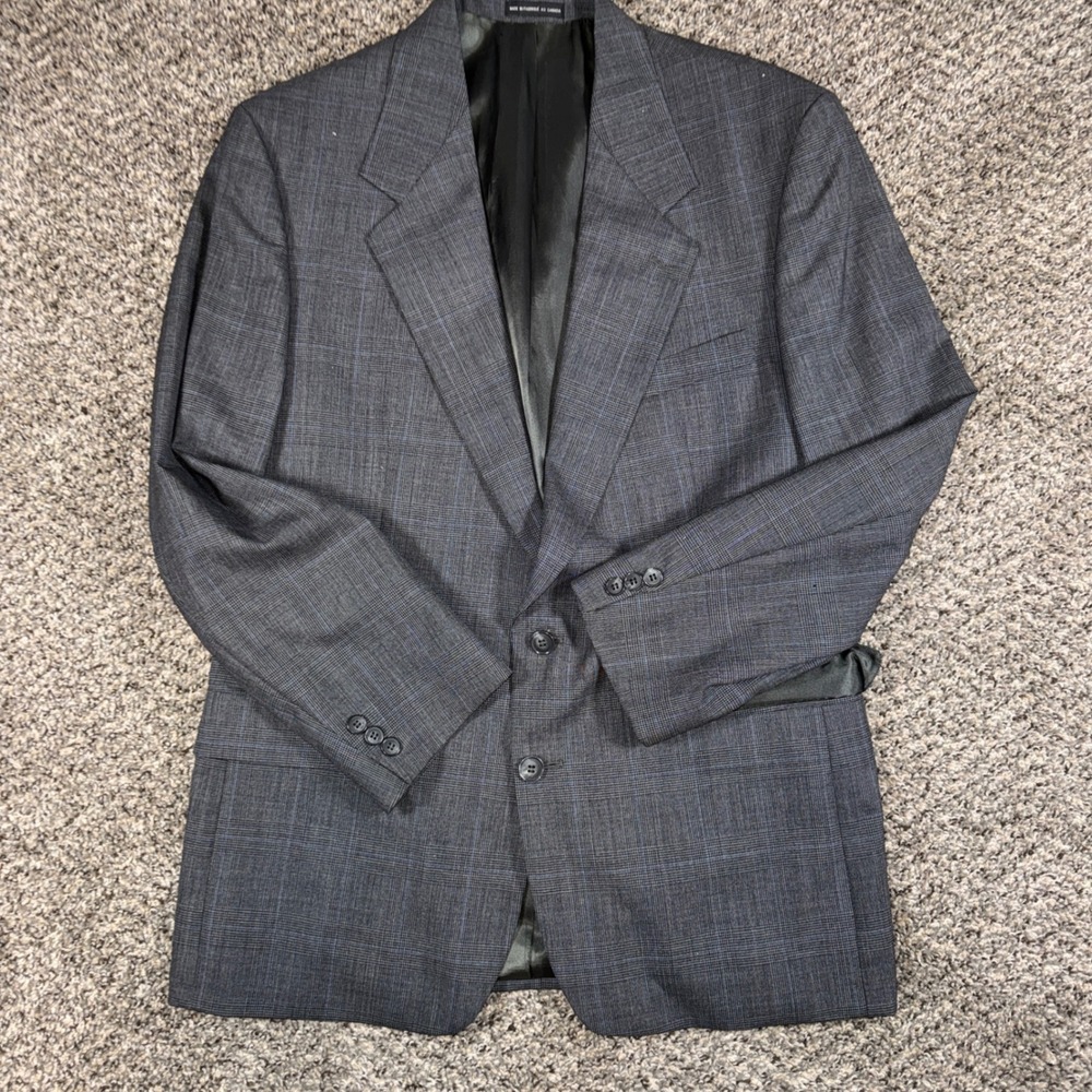 Vintage Balmain Grey Glen Plaid Blazer‎ Jacket 42R Mens Sport Coat *PLEASE READ*